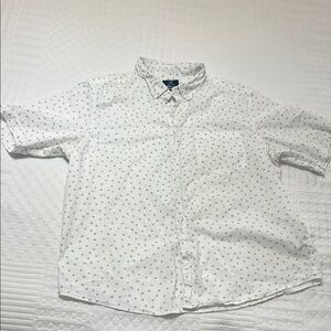 George Kids White Button Down Shirt with Black Dots